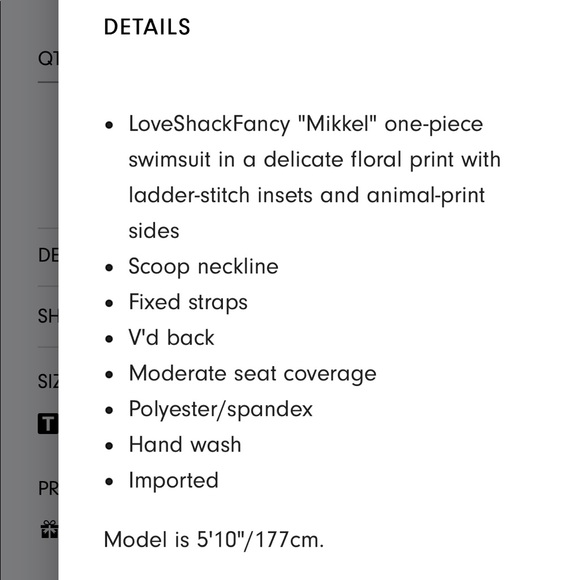 🔥 LoveShackFancy Mikkel One Piece Swimsuit NWT Large - Picture 8 of 8